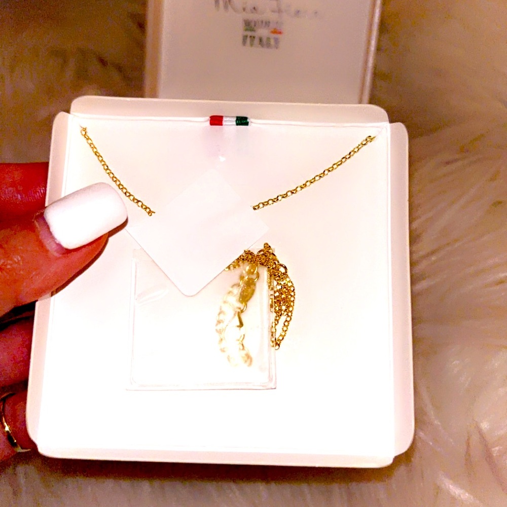 Brand New Mia Fiore 18kt gold plated sterling silver green clover leaf necklace - Picture 6 of 7